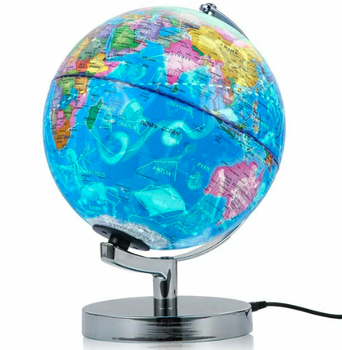 BowLift | World Globe & LED Constellation Map | Electromagnetic Levitation System | 2-in-1 Topographical & Celestial Display | Touch-Activated Night Light | High-Density ABS Construction