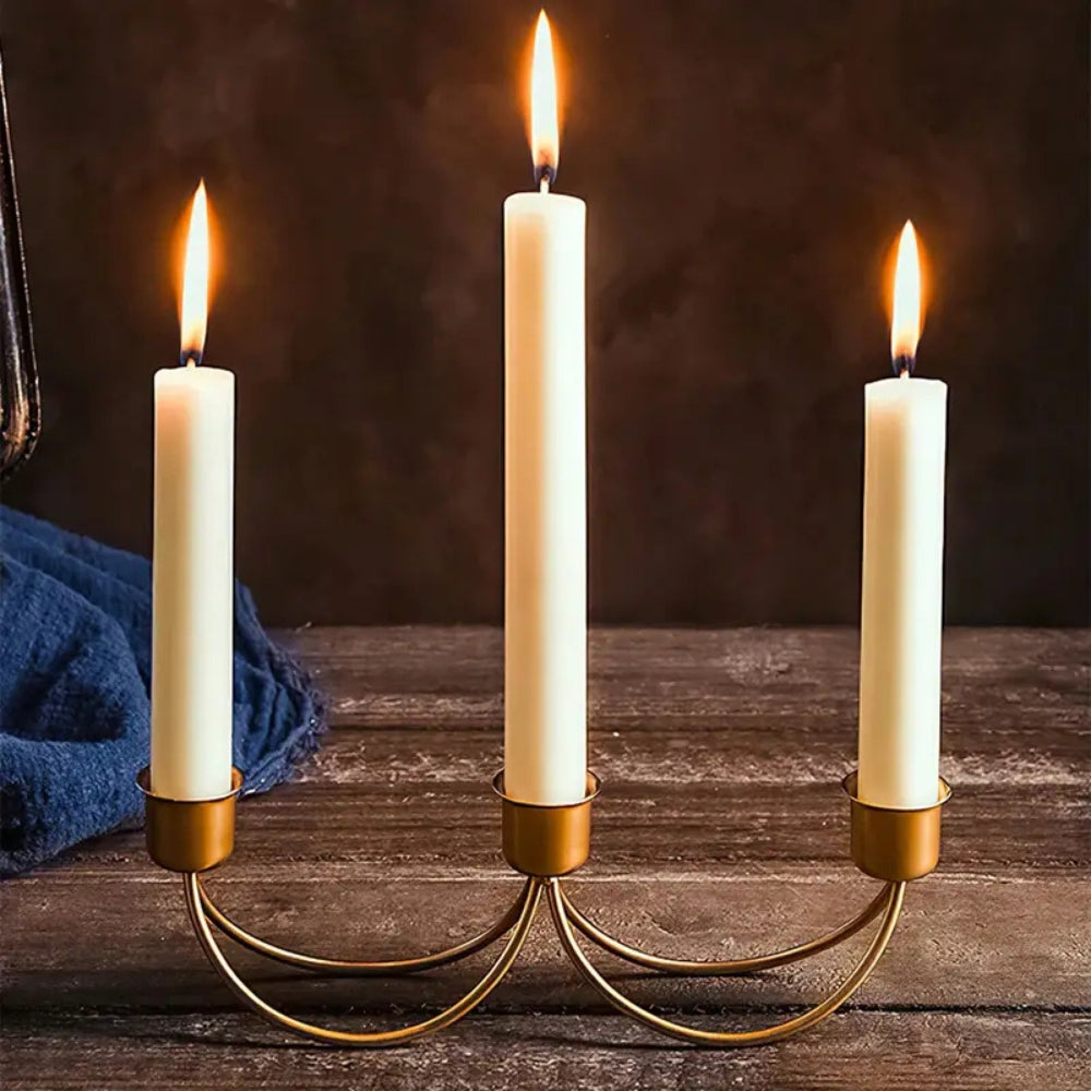 BowLift | Gilded Trio Iron Candle Holder