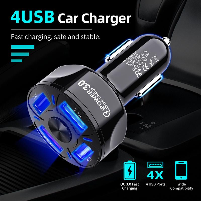 BowLift | 4 Ports USB Car Charger Fast Charging