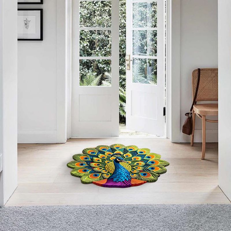 BowLift | Quick-drying non-slip peacock floor mat