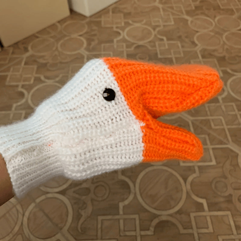 BowLift | Funny Crochet Goose Mittens