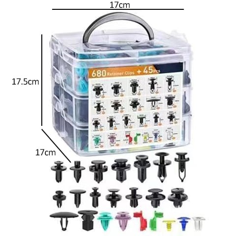 BowLift | Car Retainer Clip Set | 725 PCS + Removal Tool | Universal Nylon Fasteners Kit