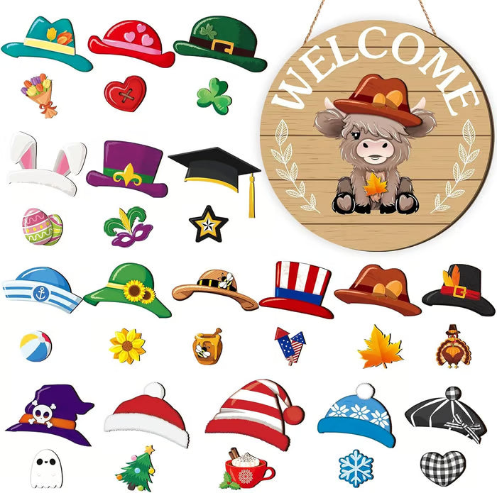 BowLift | The best Christmas decorationsInterchangeable welcome sign with wooden gnome