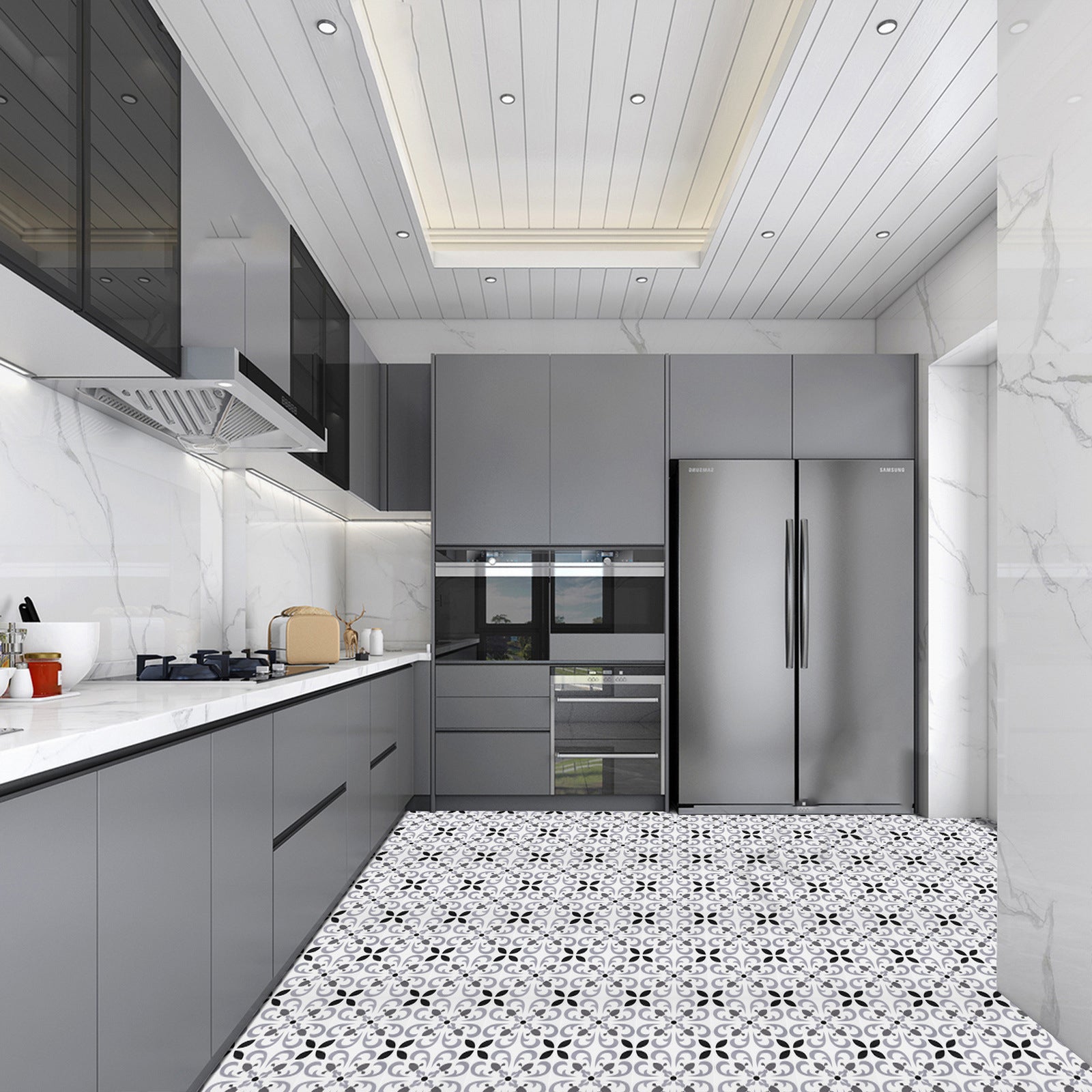 BowLift | Peel & Stick Vinyl Flooring Lightly patterned vinyl flooring with a matte sheen