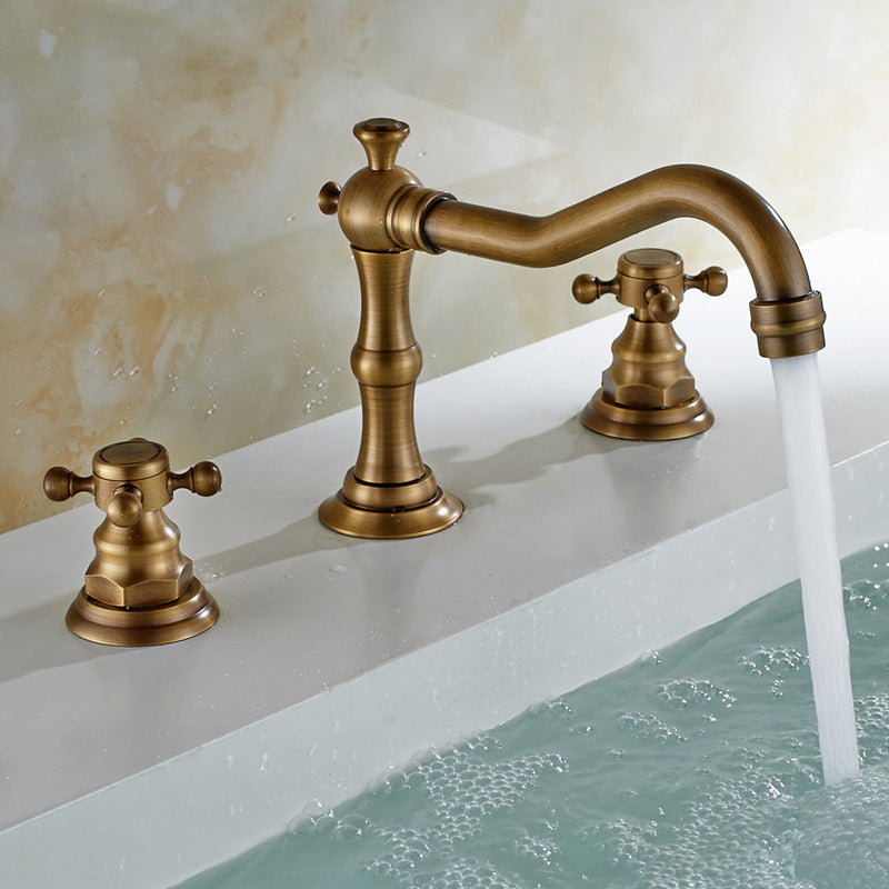 BowLift | European Style Widespread Sink Mixer Brass 2 Handle Bathroom Vessel Mixer with Hoses