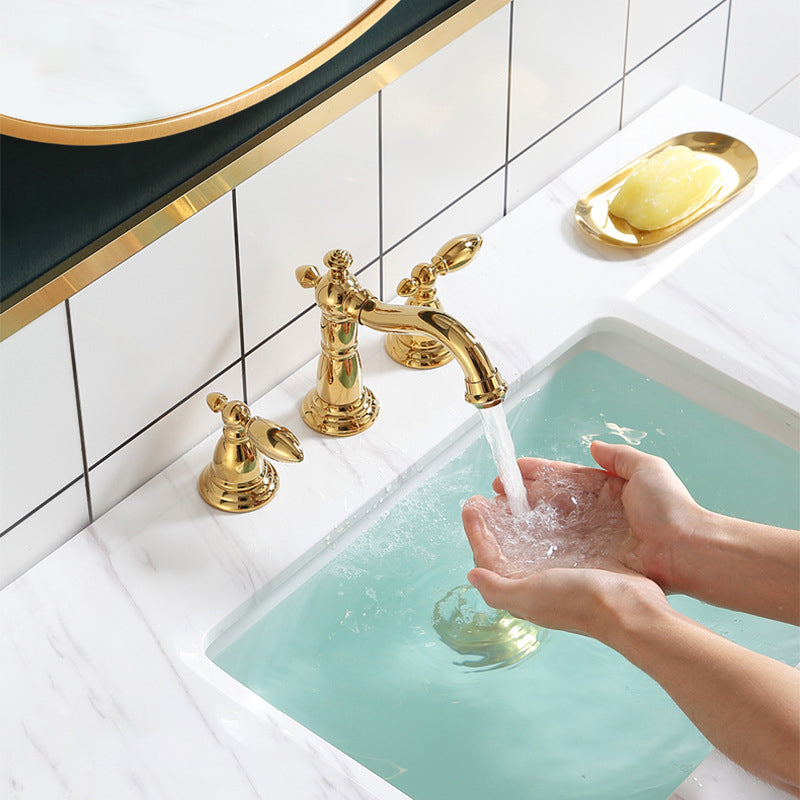 BowLift | European Style Widespread Sink Mixer Brass 2 Handle Bathroom Vessel Mixer with Hoses