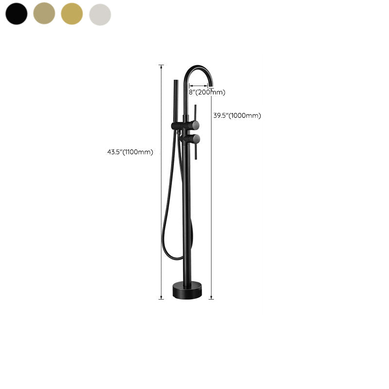 BowLift | Floor Metal Freestanding Bathtub Faucet Swivel Copper Freestanding Faucet