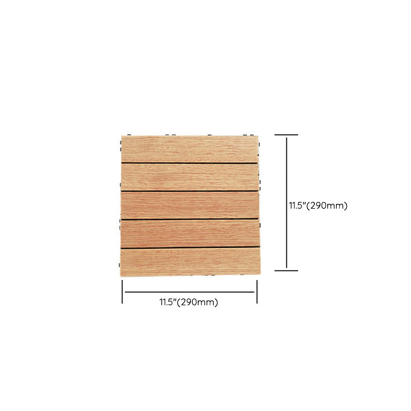BowLift | Teak-Finish 5-Slat Square Wooden Floor Tiles Connection Garden Tiles