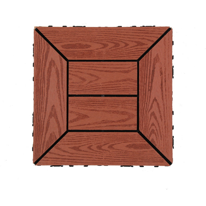 BowLift | 12" X 12" PVC 6-Slat Square Patio Tiles Snap Fit Installation Outdoor Floor Tiles