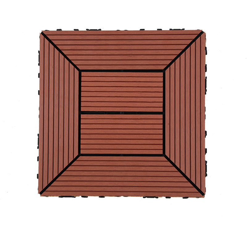 BowLift | 12" X 12" PVC 6-Slat Square Patio Tiles Snap Fit Installation Outdoor Floor Tiles