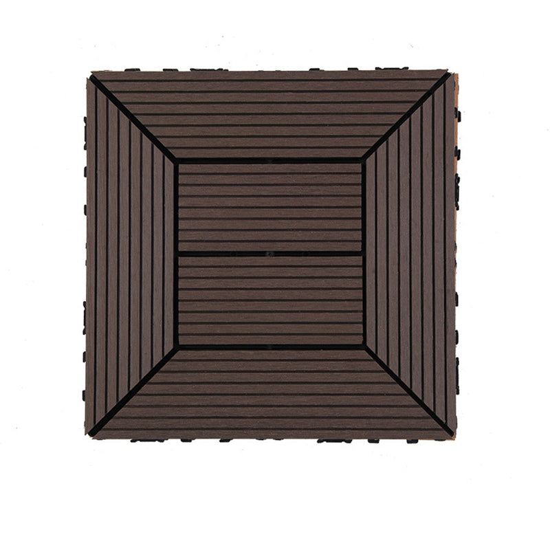 BowLift | 12" X 12" PVC 6-Slat Square Patio Tiles Snap Fit Installation Outdoor Floor Tiles