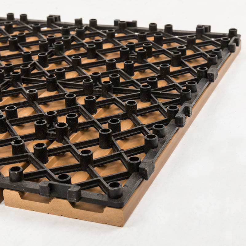 BowLift | 30 cm x 30 cm Square PVC Terrace Tiles Snap Installation Outdoor Floor Tiles