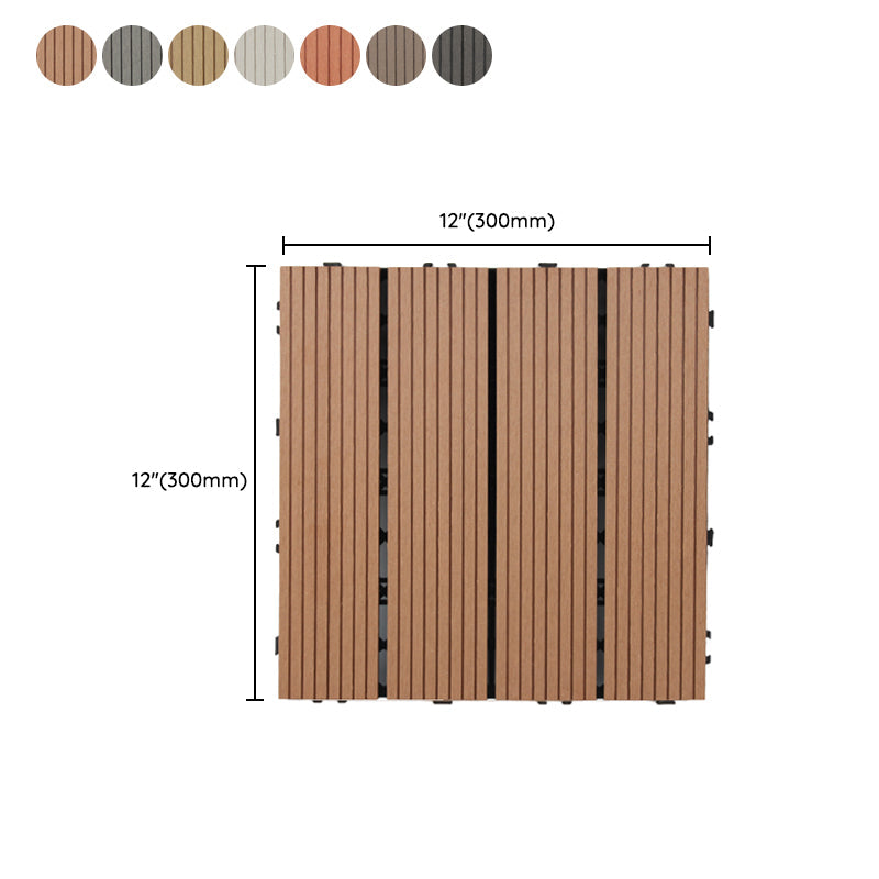 BowLift | 30 cm x 30 cm Square PVC Terrace Tiles Snap Installation Outdoor Floor Tiles