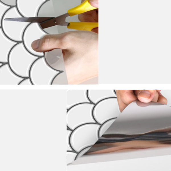 BowLift | Fish scale Peel & Stick field tile square plastic Peel & Stick mosaic tile