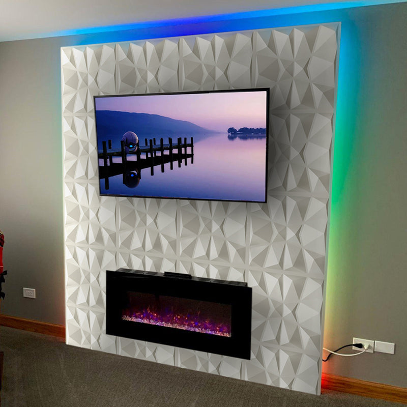 BowLift | Modern Zinc Back Wall Panel Smooth Upholstered Wall Ceiling in Black and White