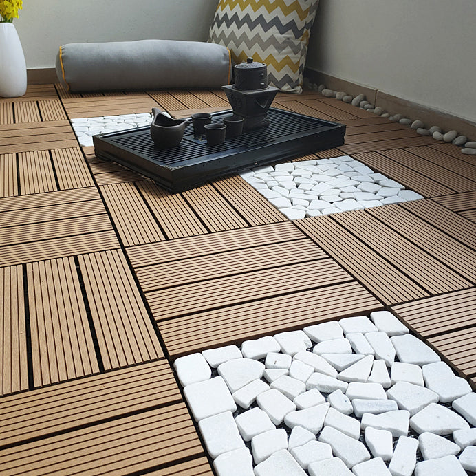 BowLift | 11 Pack 12" X 12" Square Deck/Patio Tiles Snap Fit for Outdoor Patio Tiles