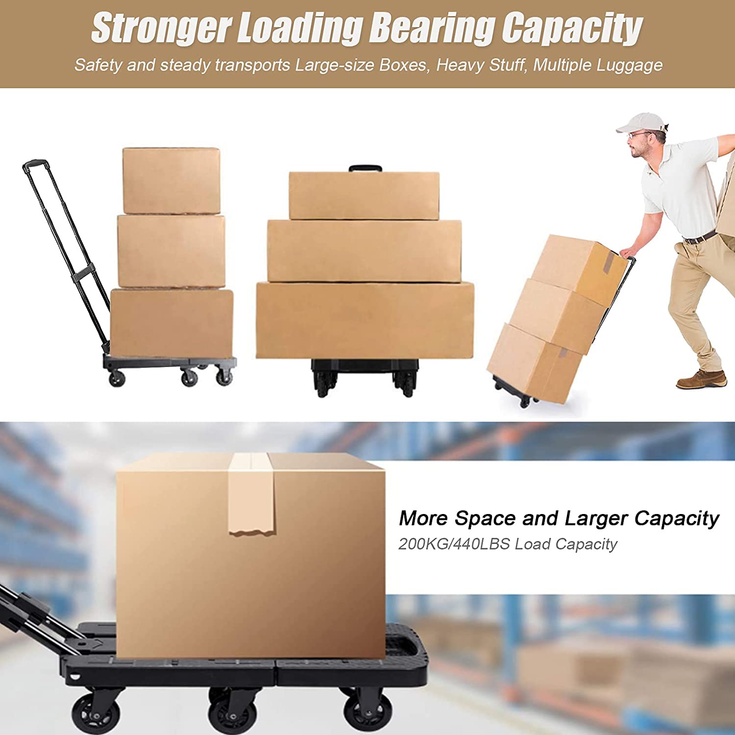 BowLift | Heavy Duty 440LB Moving Dolly Moving Cart