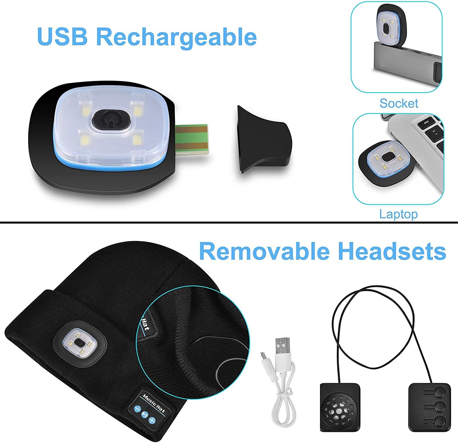 BowLift | Bluetooth Beanie Hat Light Wireless Headphones