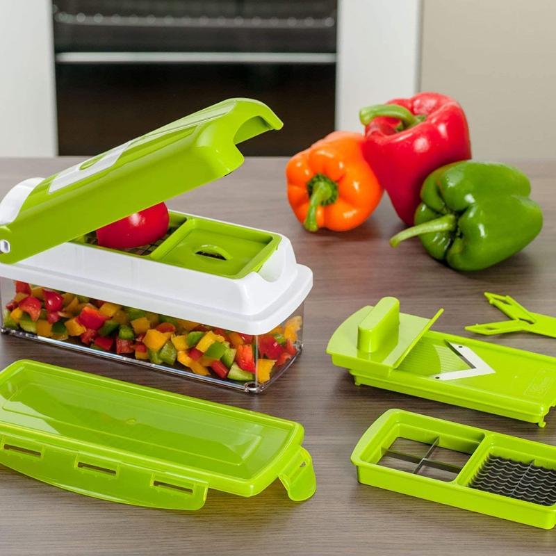 BowLift | 12-in-1 Multifunctional Vegetable Slicer with Interchangeable Blades and Catching Container