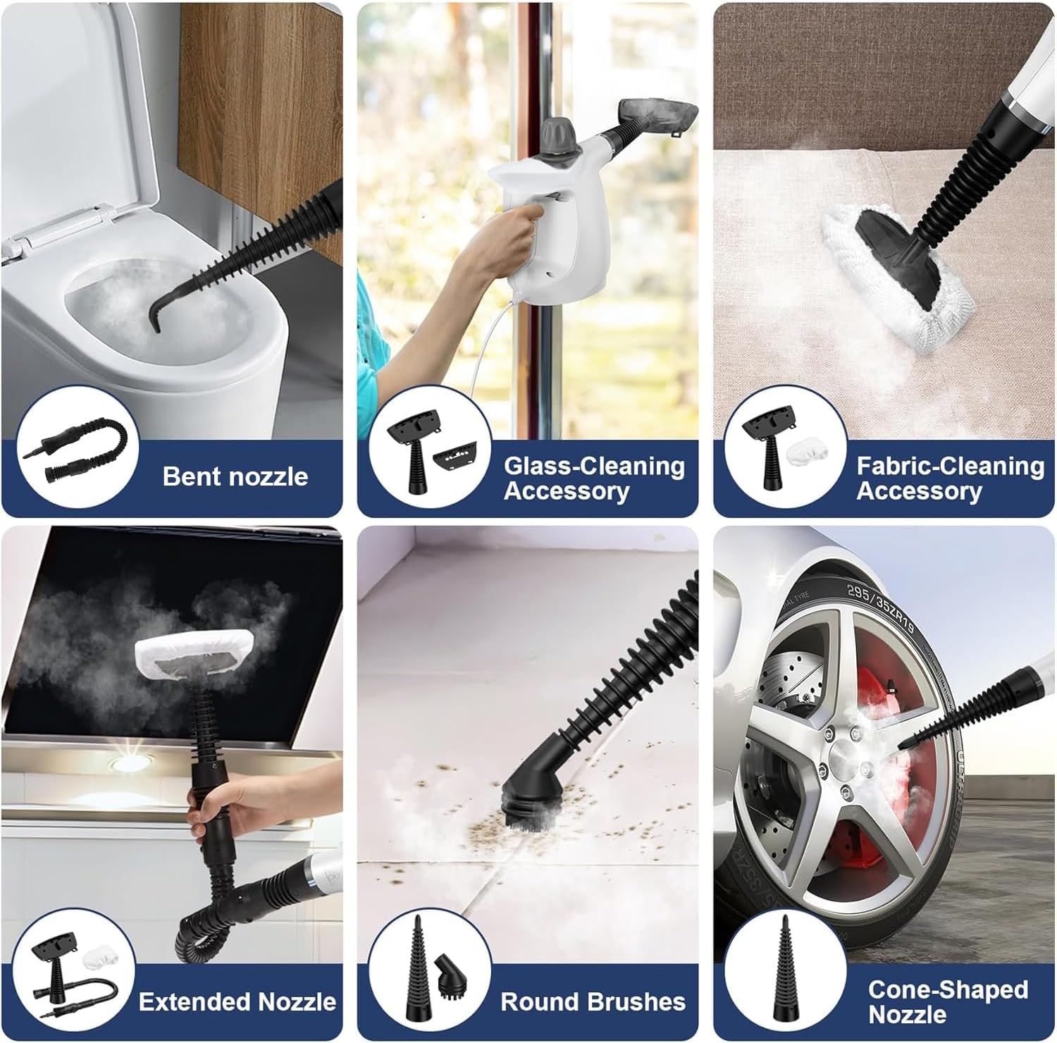 BowLift | High-Pressure Handheld Steam Cleaner with 9-Piece Accessory Kit – Valtira