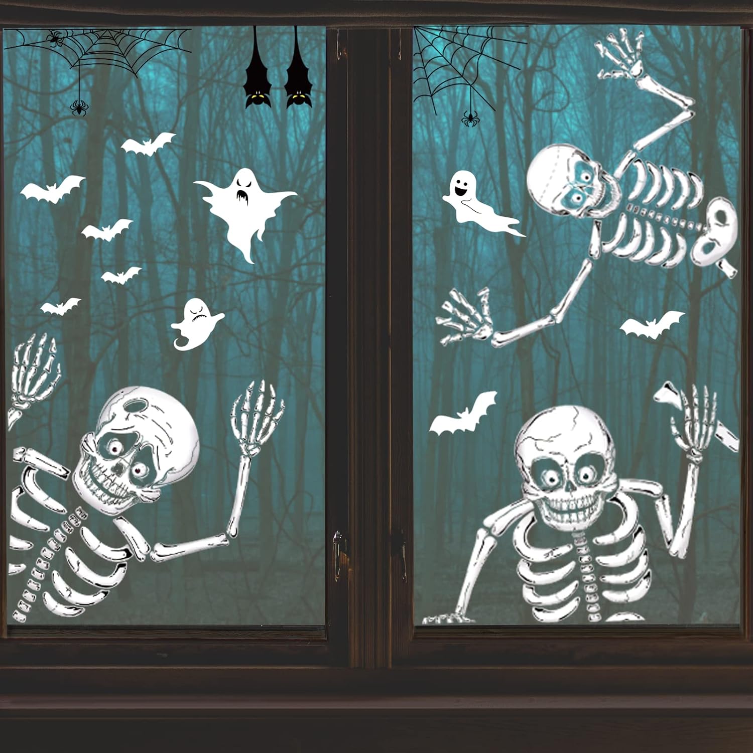 140PCS Halloween Window Clings Decor - Double-Sided Removable Stickers For Indoor Halloween Party Decorations Bowlift