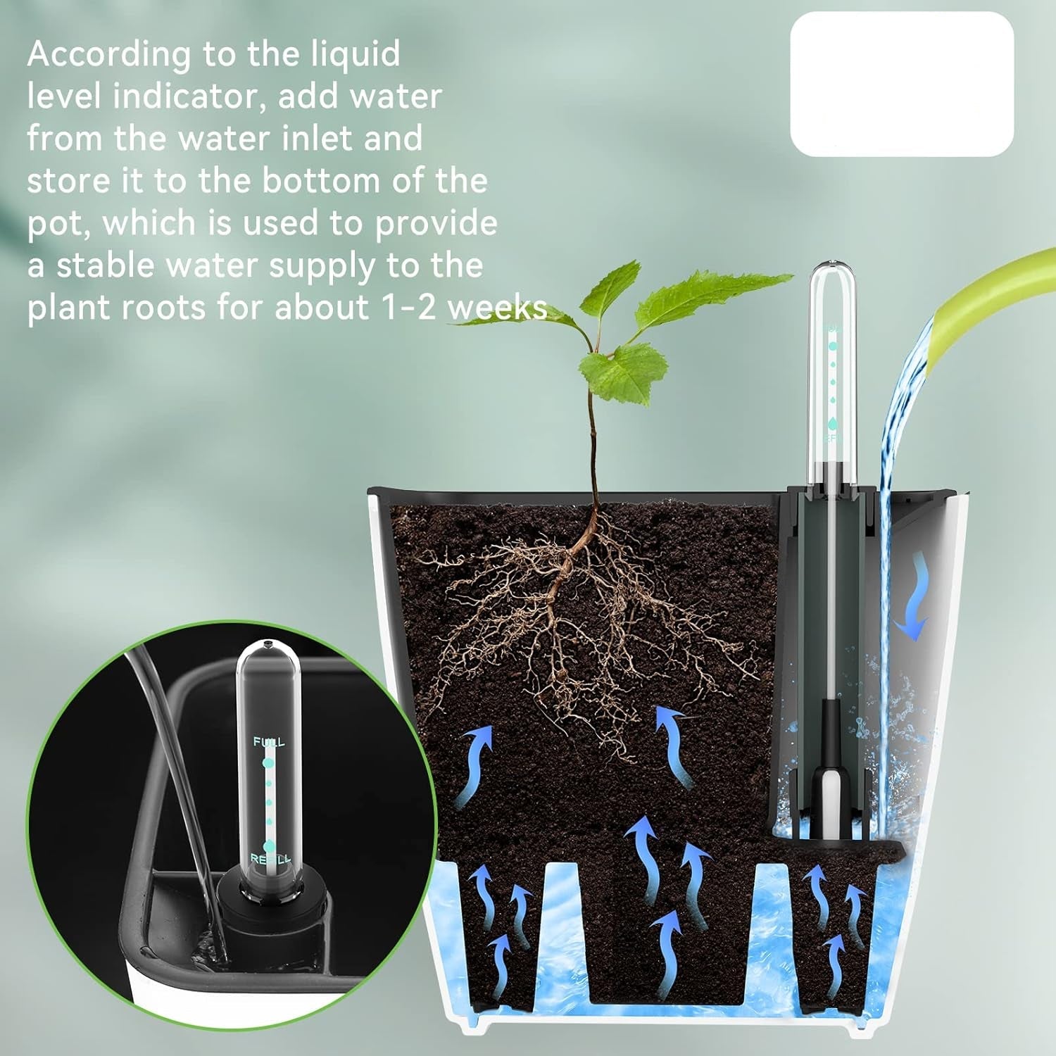 BowLift | Flower pot with irrigation system – Self-watering plant pot for indoor and outdoor use