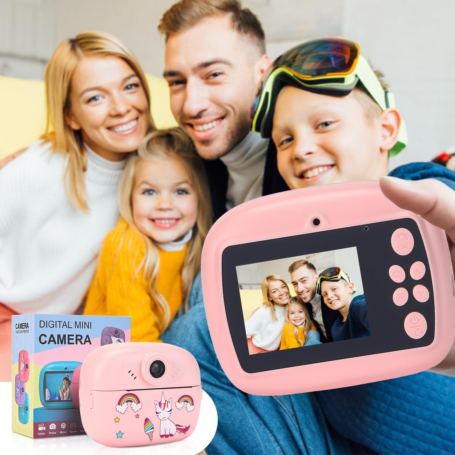BowLift | Instant Print Kids Camera with Dual Lens, HD Video and Creative Kit – Lymora
