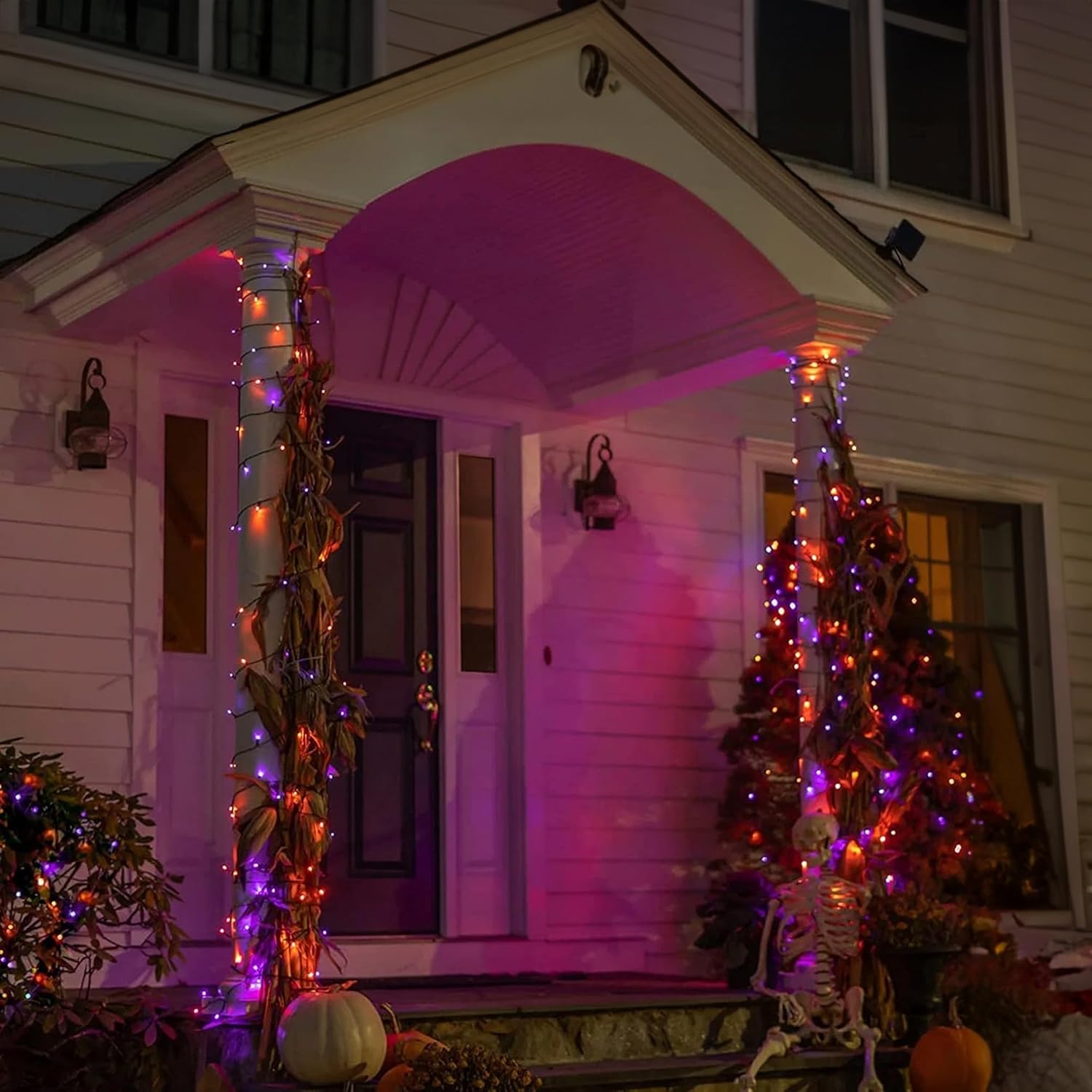 BowLift | Halloween LED String Lights – Purple and Orange Fairy Lights for Outdoor Terrace, Garden, Street, Home, Christmas, and Party Decor