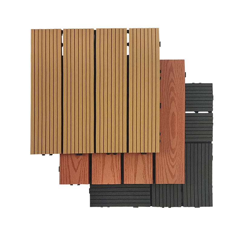BowLift | 12" X 12" 4-Slat Square Deck/Patio Floor Tiles Snap Installation Floor Plank Tiles