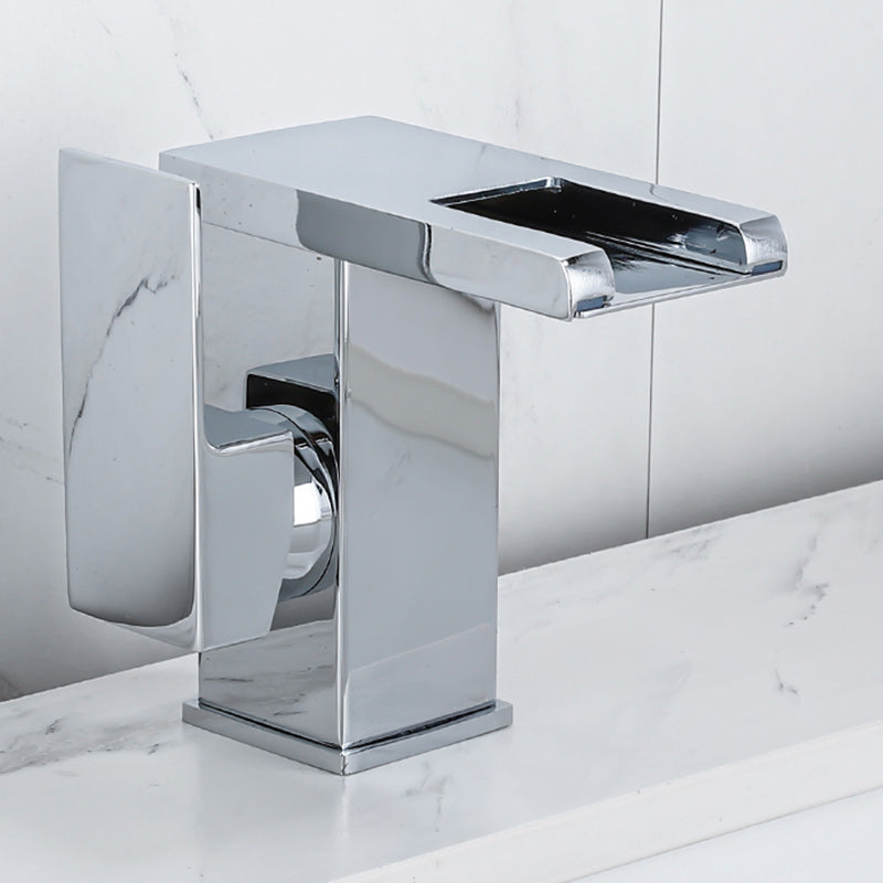 BowLift | Waterfall basin mixer tap square lever handle with LED three-color light