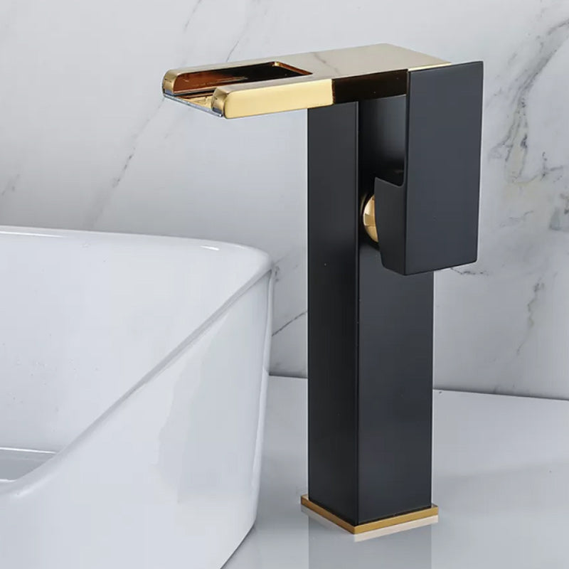 BowLift | Waterfall basin mixer tap square lever handle with LED three-color light