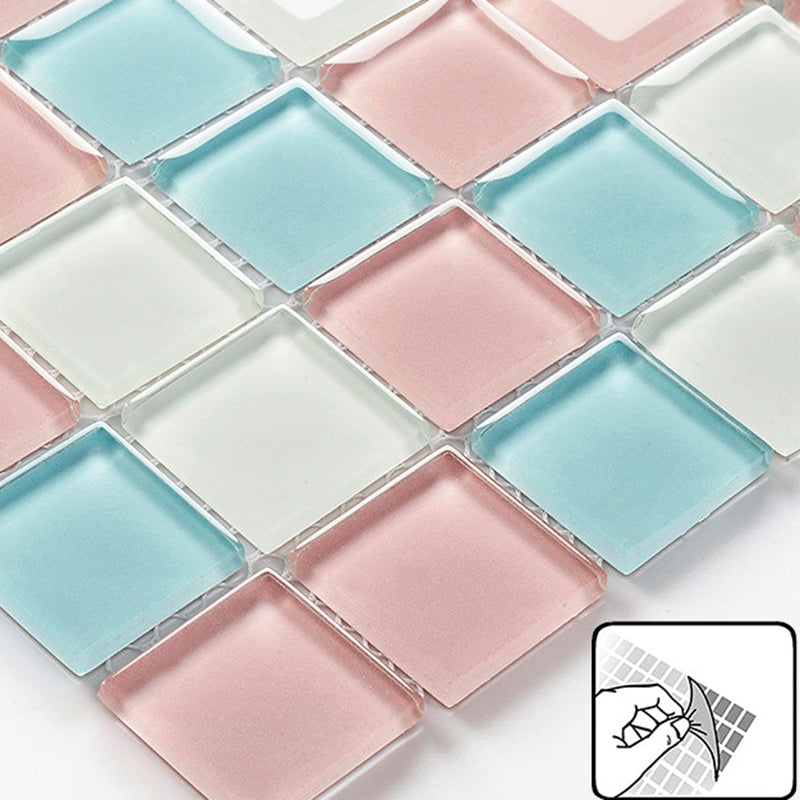 BowLift | 12" x 12" Peel & Stick Glass Square Grid Mosaic Peel and Stick Tile 10-Pack
