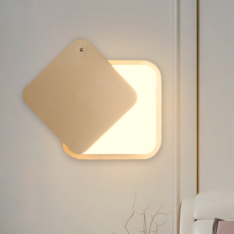 BowLift | Gold Finish Square Wall Lighting Modernism LED Metal Wall Lamp with Rotatable Design