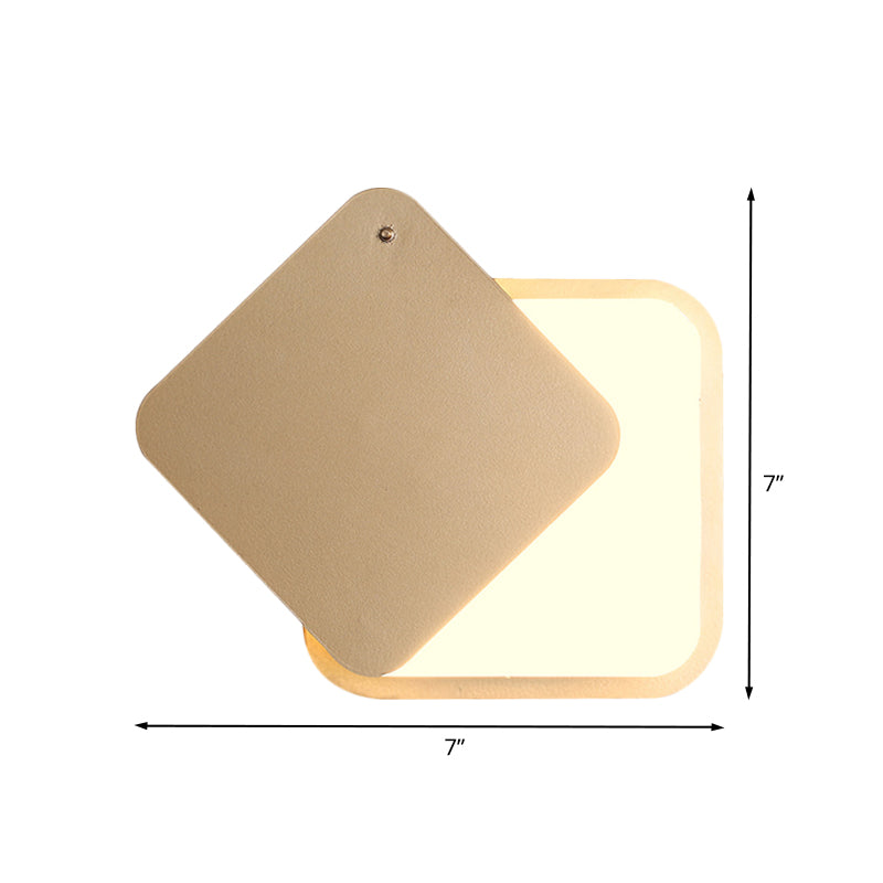 BowLift | Gold Finish Square Wall Lighting Modernism LED Metal Wall Lamp with Rotatable Design