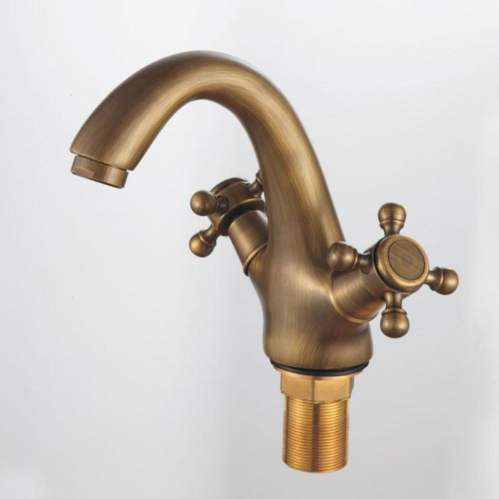 BowLift | Industrial Wide-Spread Bathroom Faucet with Dual Cross Handles – Brass Construction