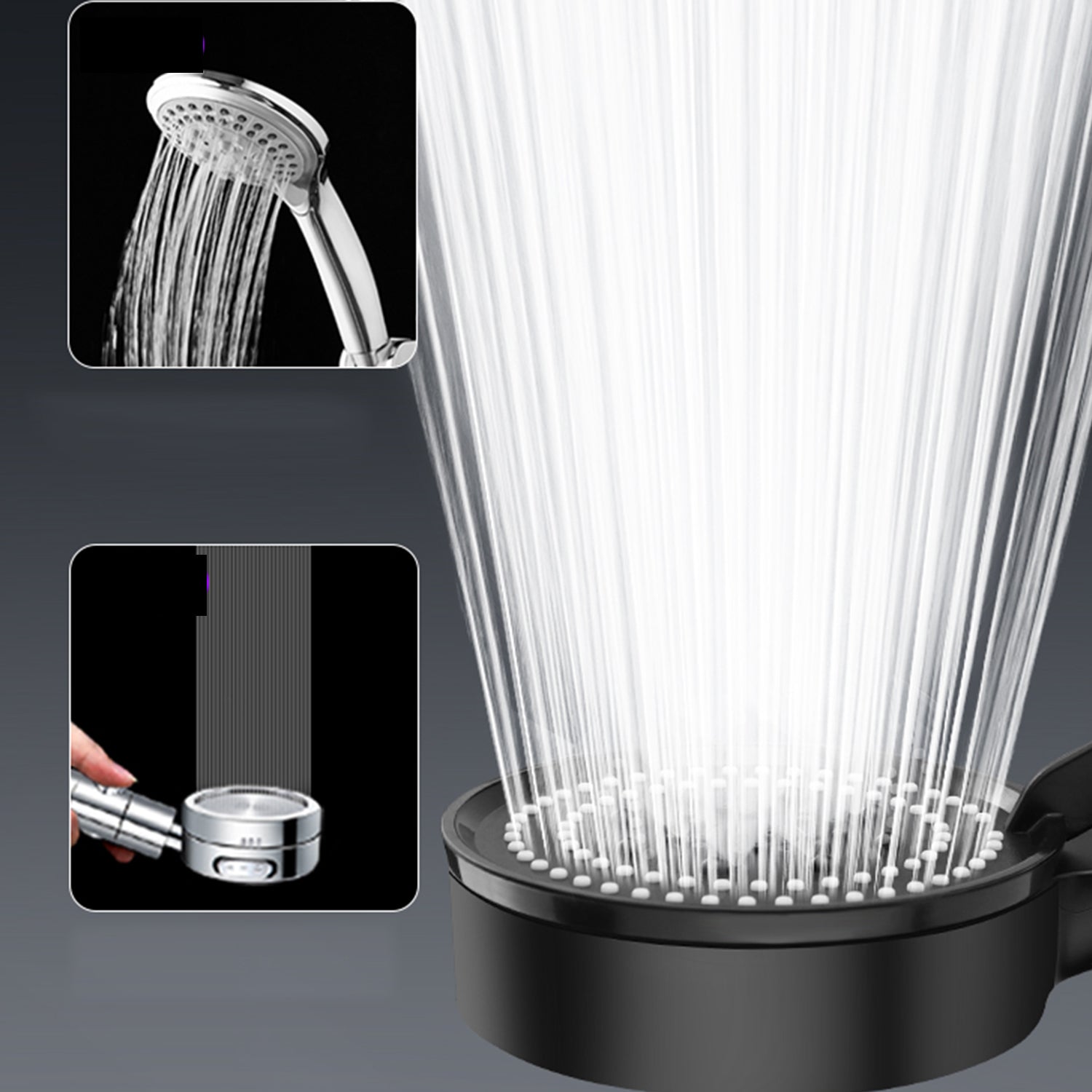 BowLift | Round Hand Shower Adjustable Spray Pattern Wall Mounted Shower Head