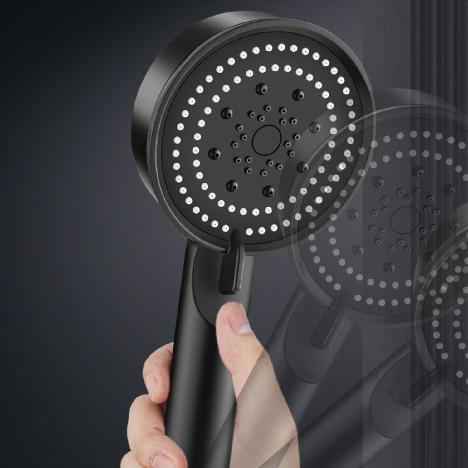 BowLift | Round Hand Shower Adjustable Spray Pattern Wall Mounted Shower Head