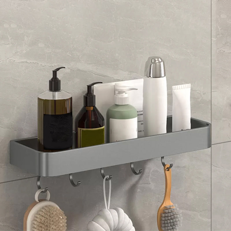 BowLift | Modern Grey 2-piece Bathroom Accessory Set, Matte Grey, Bathroom Shelf