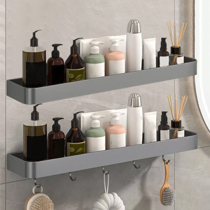 BowLift | Modern Grey 2-piece Bathroom Accessory Set, Matte Grey, Bathroom Shelf