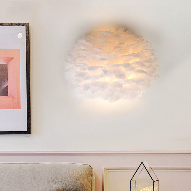 BowLift | Designer Half-Dome Wall Light 1 Bulb Spring Living Room Ceiling Mount Wall Sconce in White/Gray