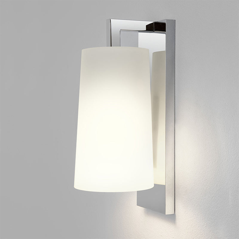 BowLift | Fabric Tapering Wall Lighting Simplicity 1 Head White Wall Lamp Ideas with Chrome Arm