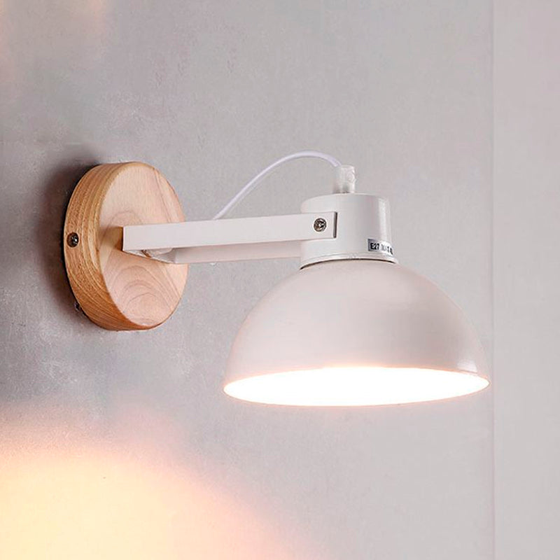 BowLift | 1 Head Wall Lamp with Dome Shade Metal Modernist Bedroom Wall Mount Light in White
