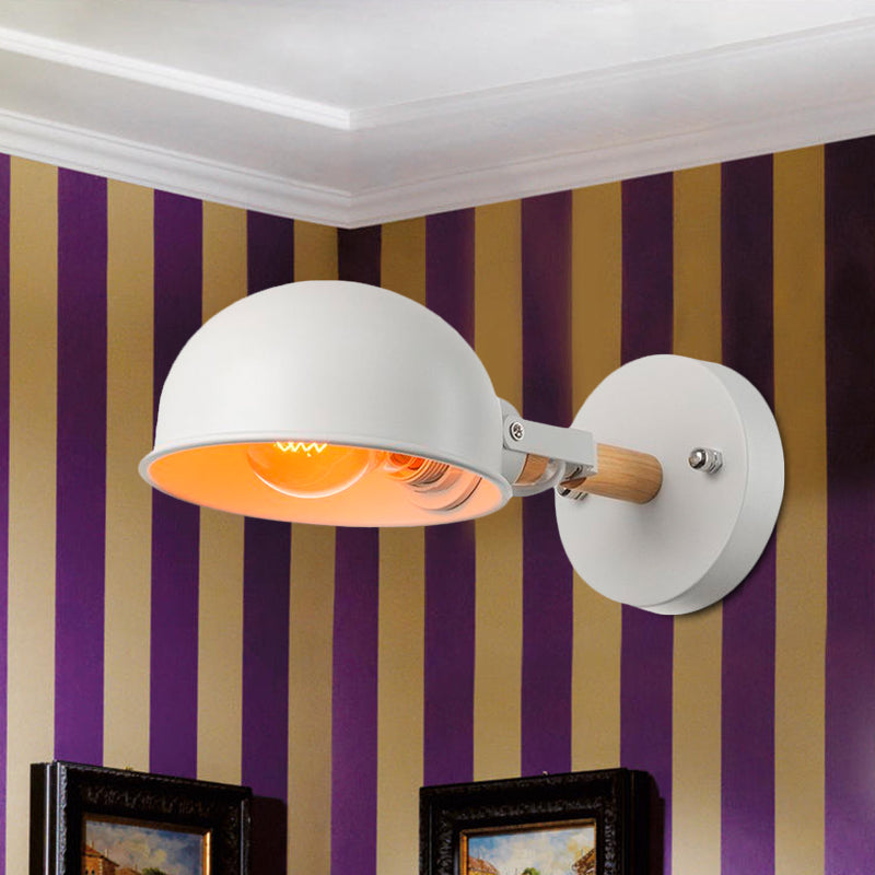 BowLift | 1 Head Wall Lamp with Dome Shade Metal Modernist Bedroom Wall Mount Light in White