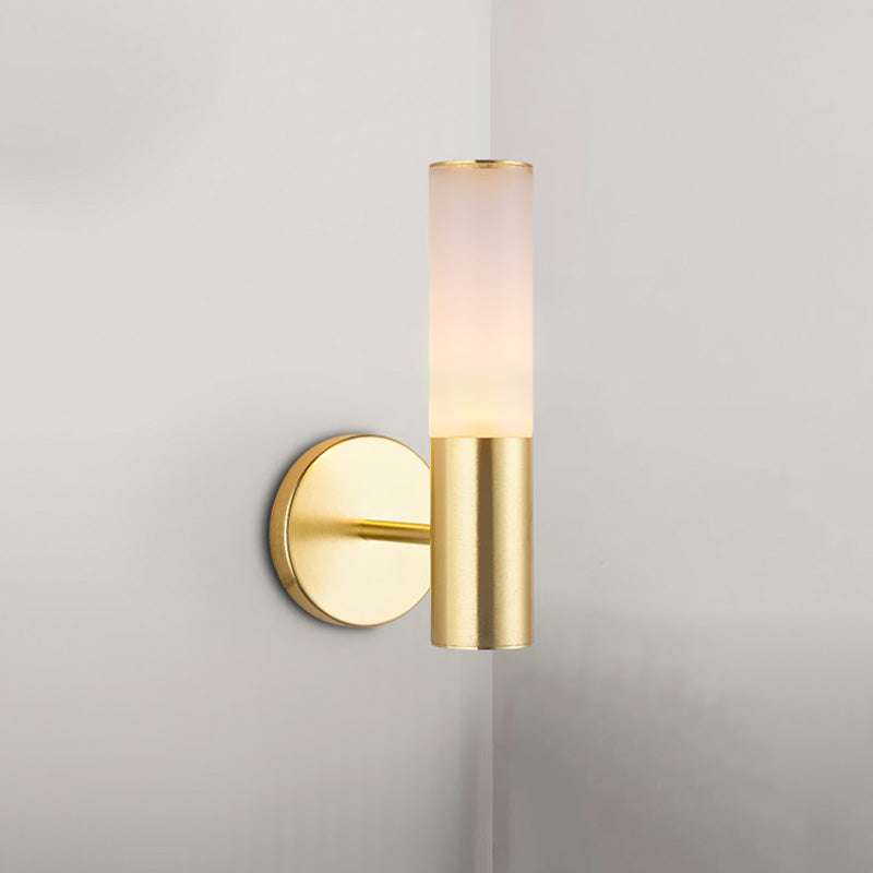 BowLift | Frosted Glass Tube Reading Wall Lighting Post Modern 1 Light Gold LED Wall Lamp
