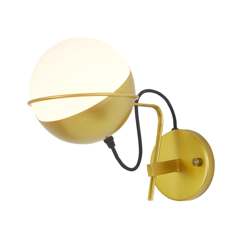 BowLift | Gold Ball Wall Sconce Lighting Postmodern 1 Light Metallic Wall Lamp Fitting with Loop