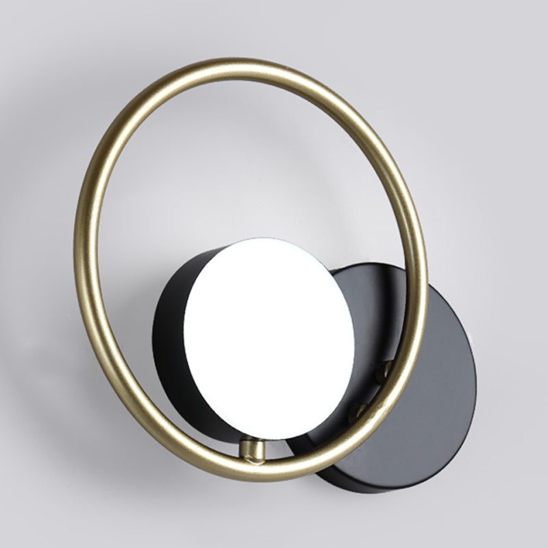 BowLift | Gold and Black Ring Wall Mounted Light Postmodern 1-Light Metallic Wall Lamp Light