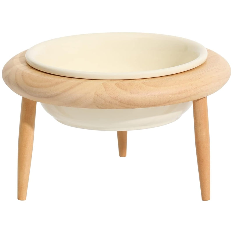 BowLift | Misha Ceramic Elevated Cat Bowl with Wooden Stand