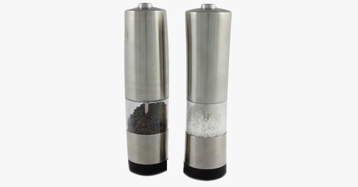 BowLift | Salt & Pepper Electric Grinder made of brushed stainless steel