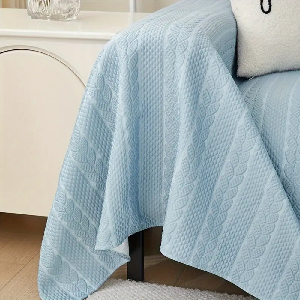 BowLift | Tranquil Plush Leaf Sofa Cover