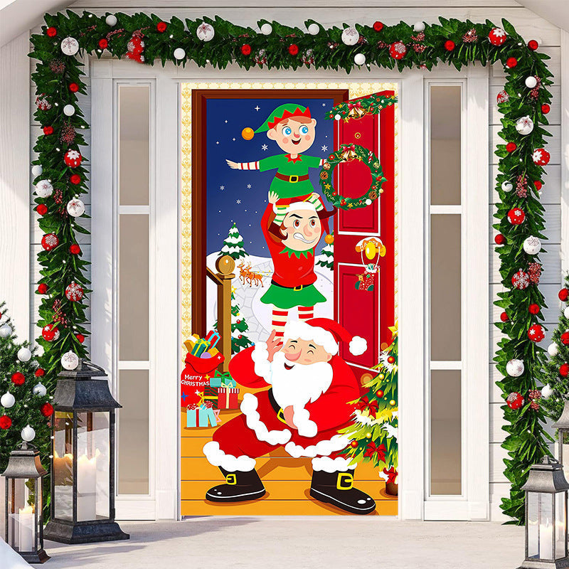 BowLift | Christmas Door Banner, Santa Claus Door Cover Holiday Decoration